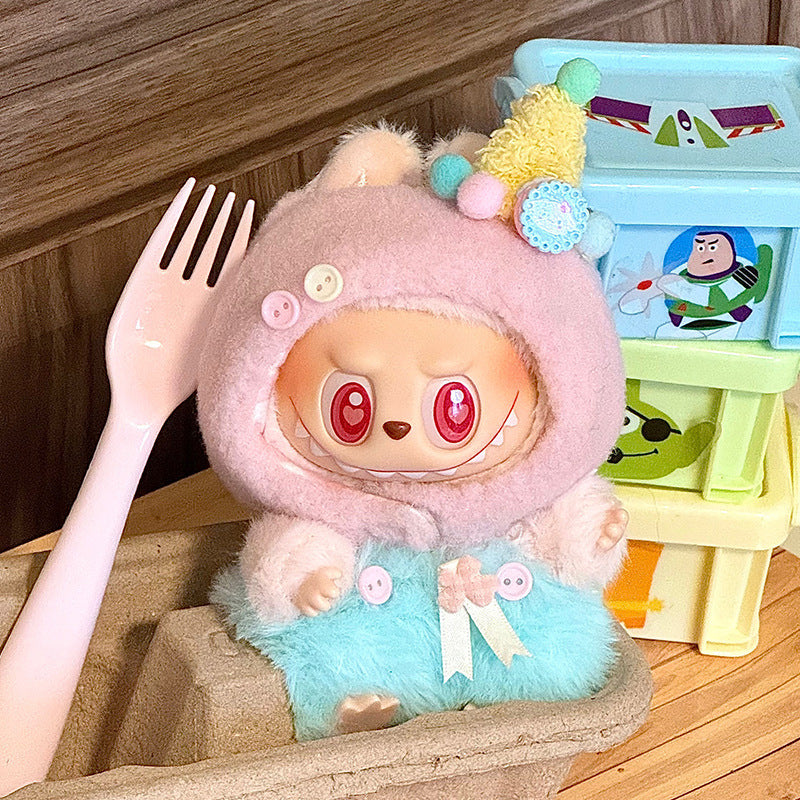 Labubu Sitting Party Doll Clothes First and Second Generation Blind Box Use Labubu Clothes Plush Vinyl Face