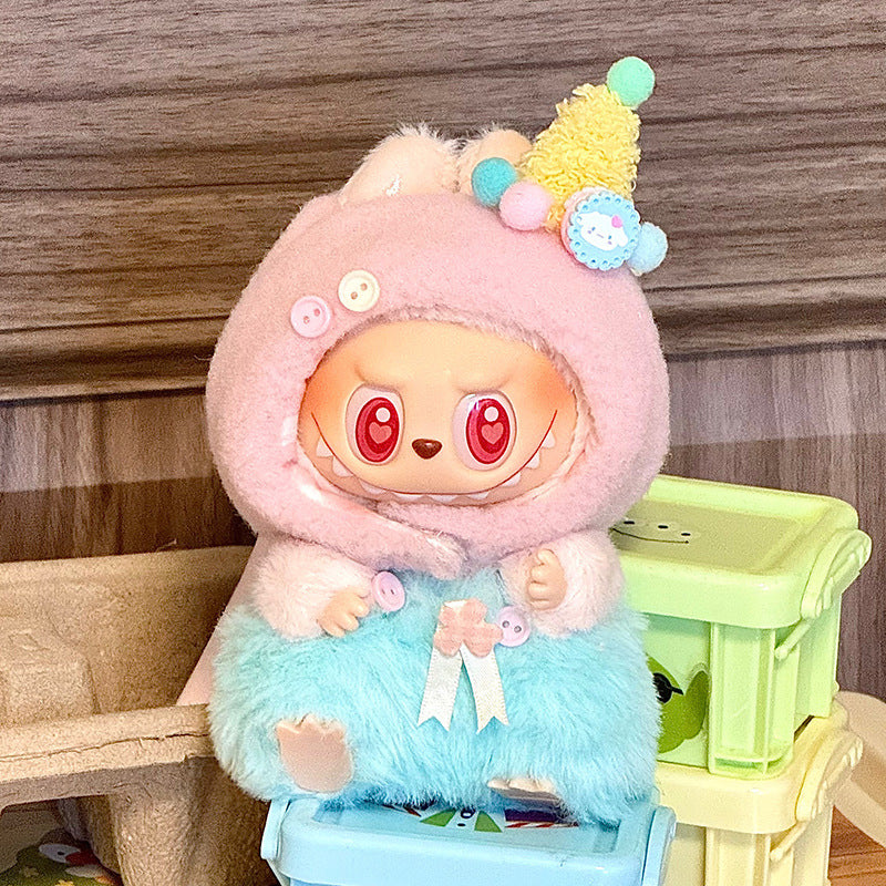 Labubu Sitting Party Doll Clothes First and Second Generation Blind Box Use Labubu Clothes Plush Vinyl Face