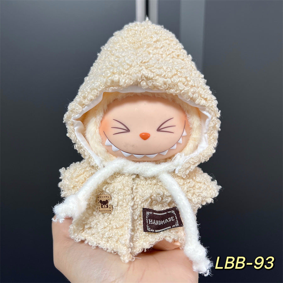 Labubu Wearable Baby Clothes Vinyl Labubu 17cm Plush Doll Cute Outfit Casual Set Dress Plush Clothes